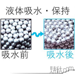 液体(水道水)を吸収した焼結金属(多孔質金属)