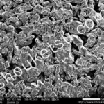 異形粉(イレギュラー粉)を使用した多孔質金属のSEM(走査型電子顕微鏡)画像 公称濾過精度60μmのSUS製多孔質焼結金属フィルター